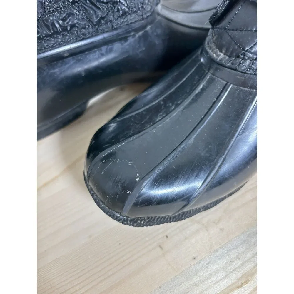 Sperry Saltwater Quilted‎ Duck Boot Women's Size 9 Black U11